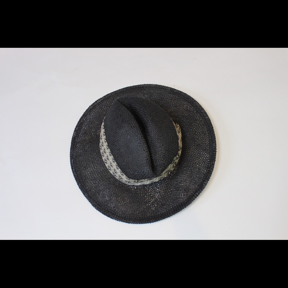 Black wicker hat